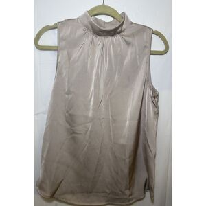 SHEIN Women's‎ LUNE Keyhole Taupe Satin Regular Fit Halter Top Size Small